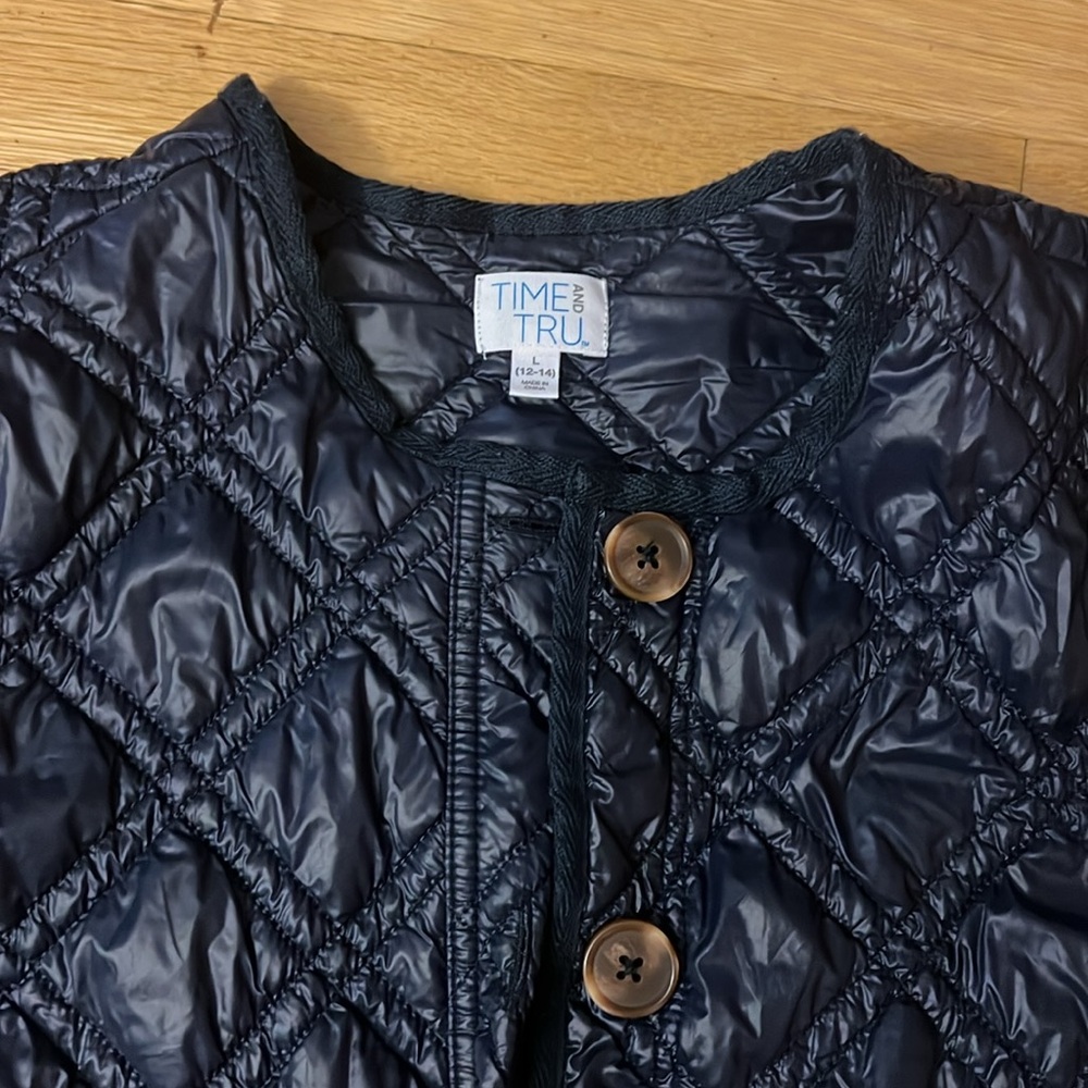 Navy Quilted Jacket Size L - Picture 2 of 7